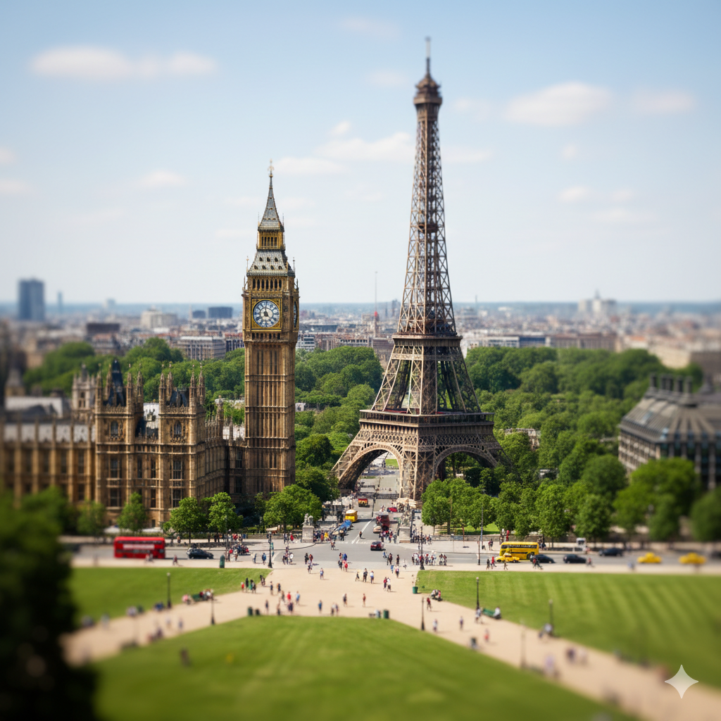 биг-бен вместе с эйфелевой башней